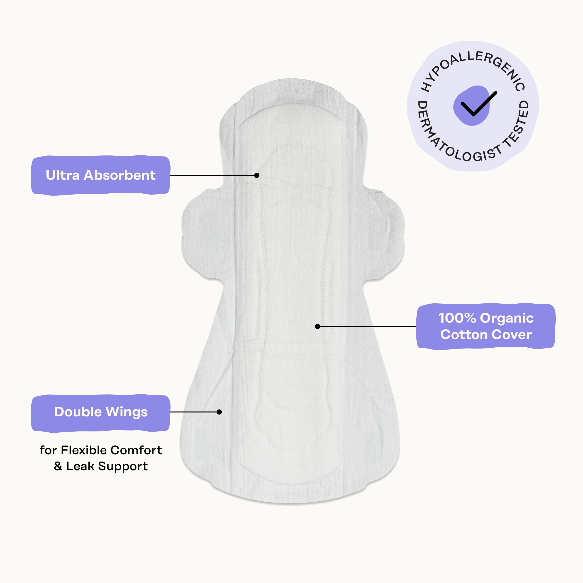 Organic Cotton Cover Calming Herbal Infusion Super Pads With Wings - Image 6
