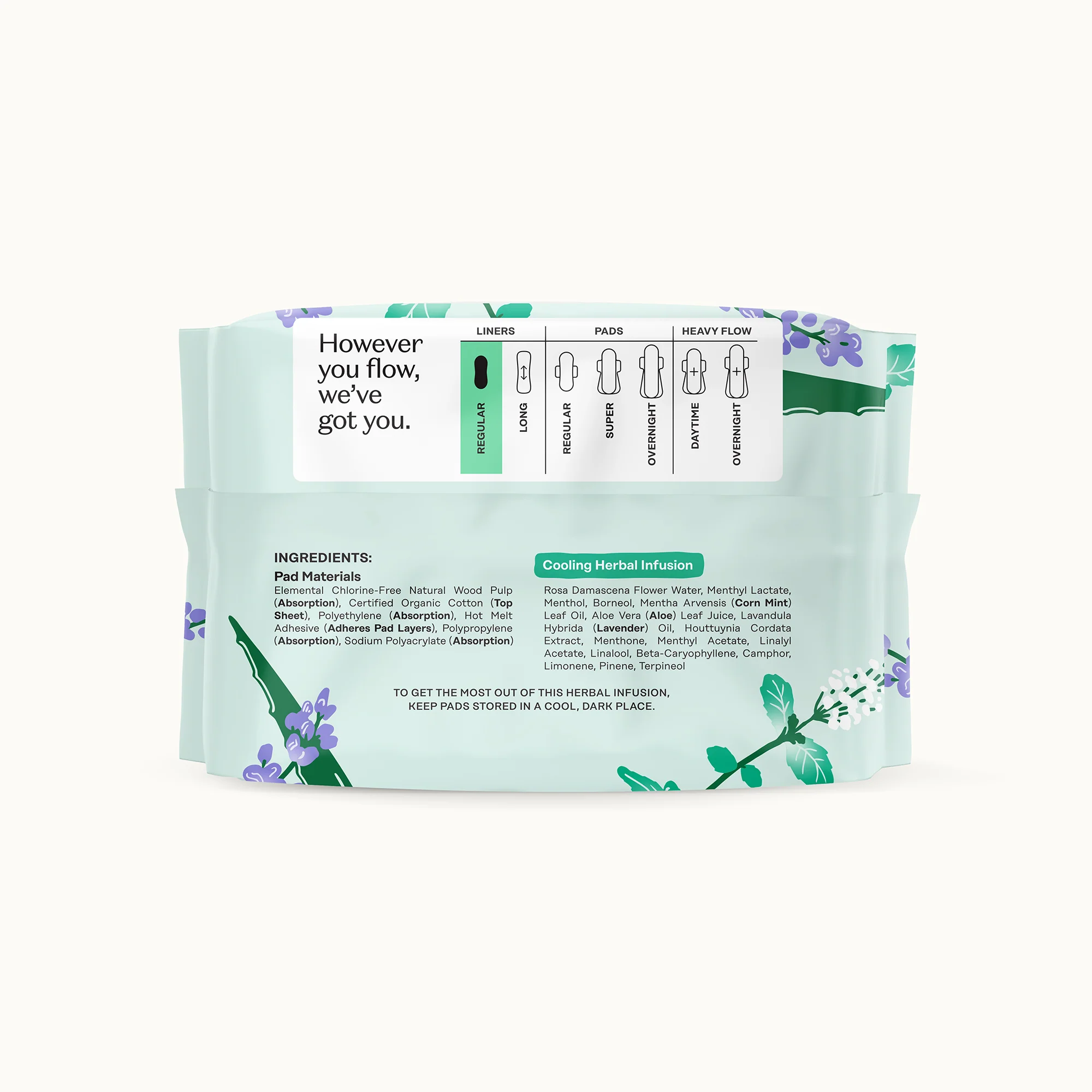 Organic Cotton Cover Cooling Herbal Infusion Regular Liners - Image 10