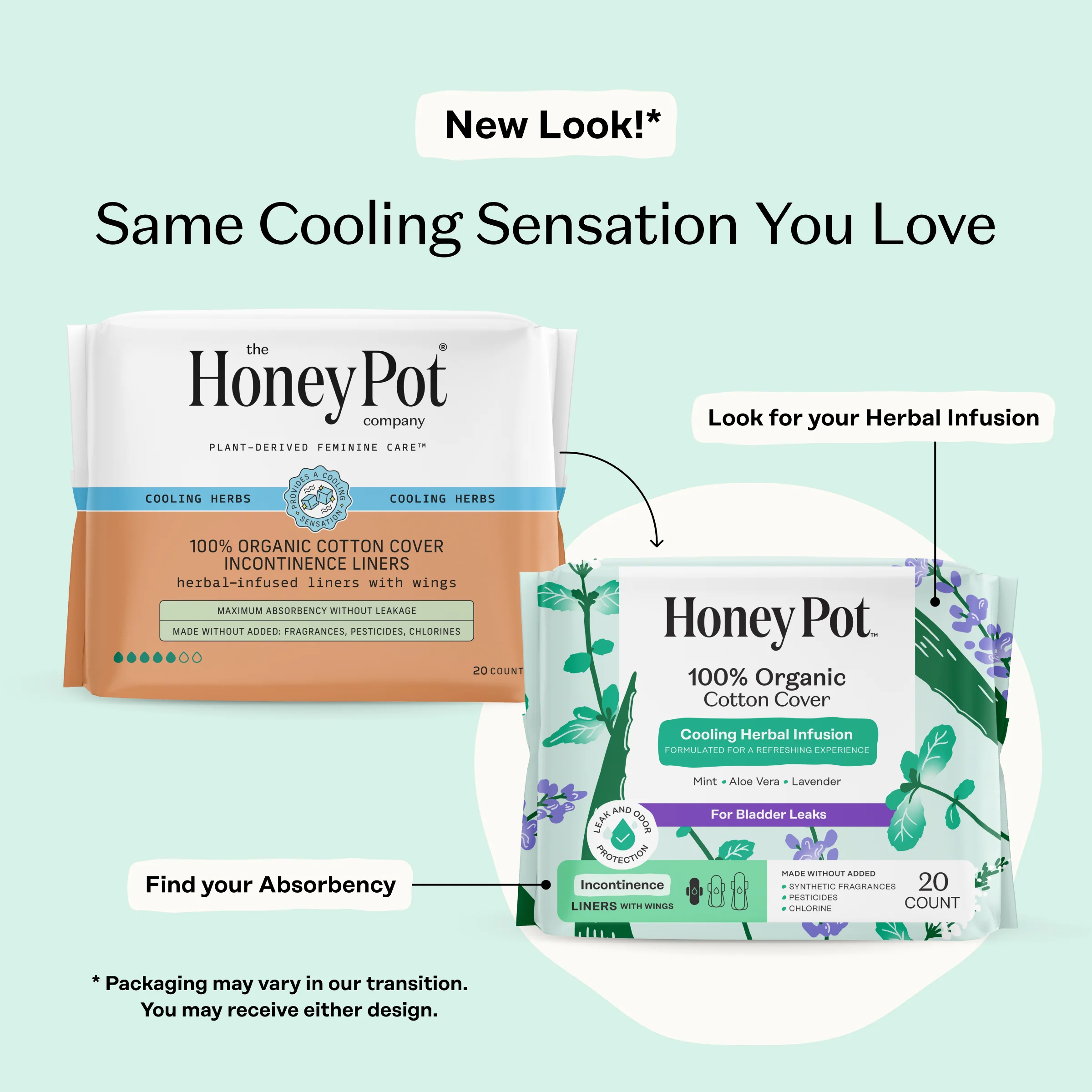 Incontinence Cooling Herbal Infusion 100% Organic Cotton Cover Liners - Image 2