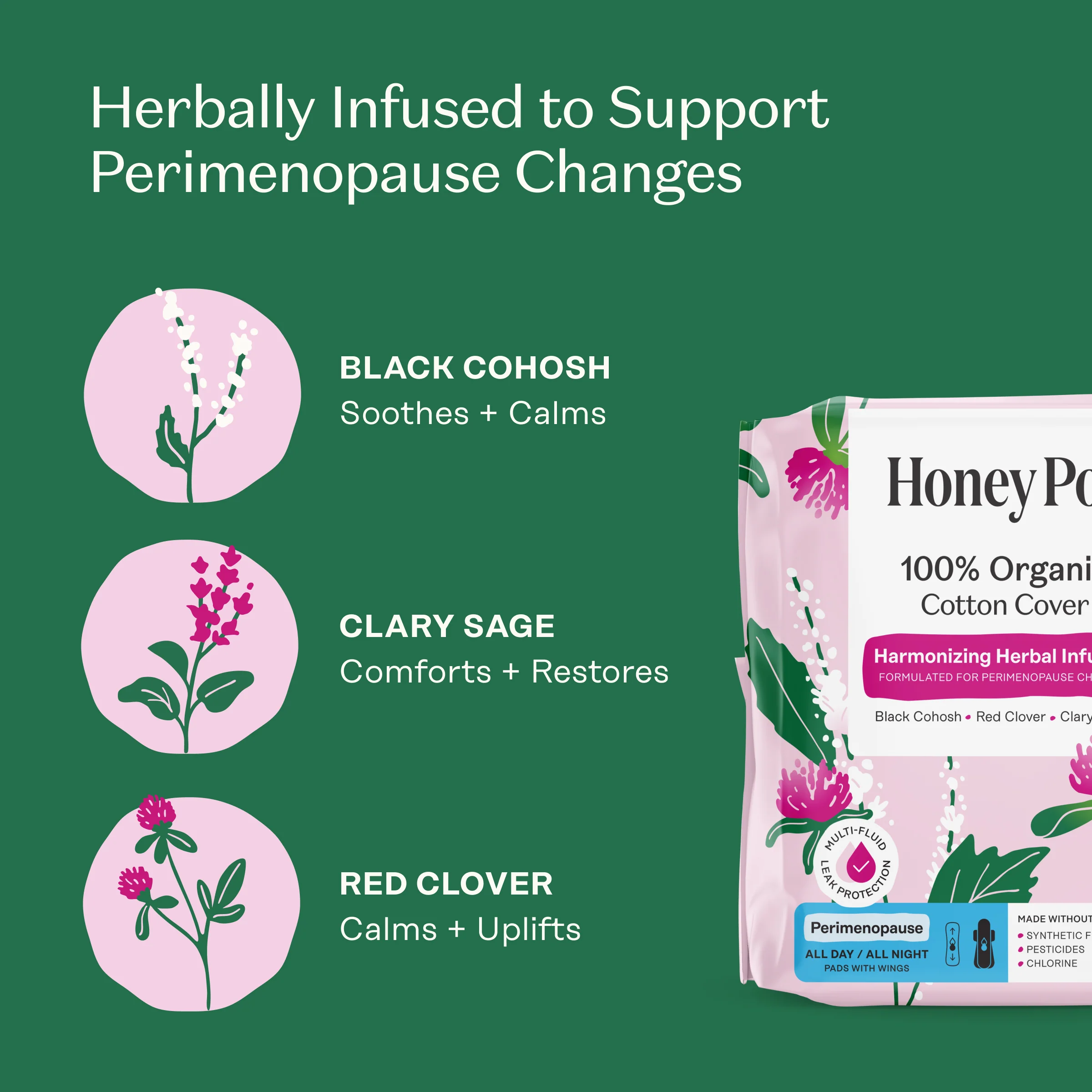 Peri-menopause Harmonizing Herbal Infusion All Day/All Night Pads - Image 4